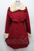 Deary / フリルファー付きコート   赤 S-26-01-14-036-LO-CO-HR-ZS