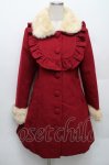 画像1: Deary / フリルファー付きコート   赤 S-26-01-14-036-LO-CO-HR-ZTC006 (1)