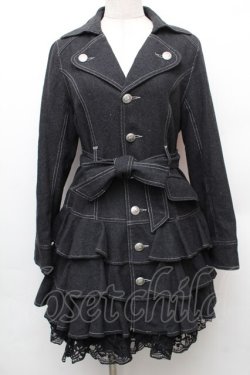 画像1: ALGONQUINS / 裾レースティアードコート  グレー S-26-01-14-037-AL-CO-HR-ZS