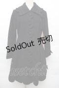 Pina sweetcollection / バックレースアップスカラップコート  黒 S-26-01-14-038-LO-ZA-HR-ZS