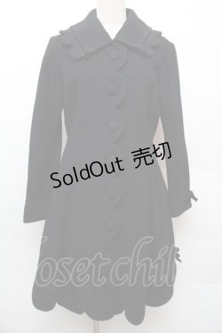 画像1: Pina sweetcollection / バックレースアップスカラップコート  黒 S-26-01-14-038-LO-ZA-HR-ZS