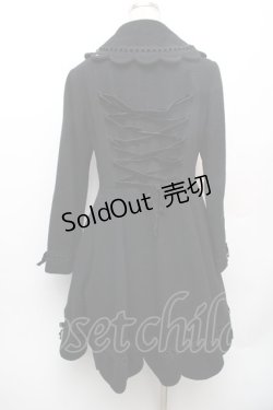 画像2: Pina sweetcollection / バックレースアップスカラップコート  黒 S-26-01-14-038-LO-ZA-HR-ZS