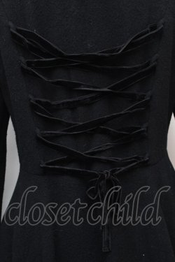 画像3: Pina sweetcollection / バックレースアップスカラップコート  黒 S-26-01-14-038-LO-ZA-HR-ZS