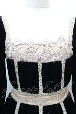 画像3: axes femme / レース&ベロアチュニック  黒 S-26-01-14-039-AX-TO-AS-ZS