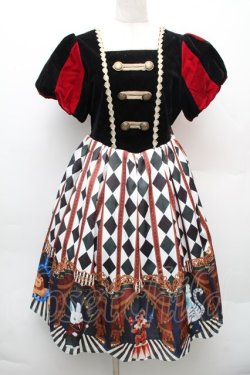 画像1: axes femme kawaii / ドールズサーカスワンピース  黒ｘ赤 S-26-01-14-040-AX-OP-AS-ZS