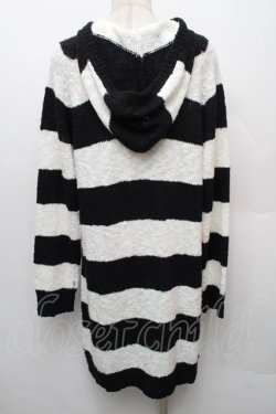 画像2: ALGONQUINS / ワッペンボーダーカーディガン  黒Ｘ白 S-26-01-14-008-AL-TO-HR-ZS