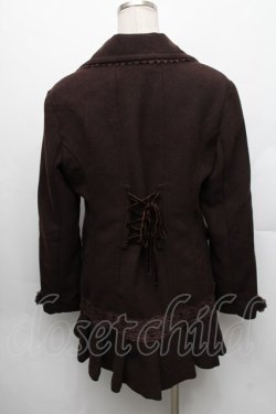 画像2: axes femme / レース配色ファーカラーコート（ファー欠品）  ブラウン S-26-01-14-015-AX-CO-HR-ZS