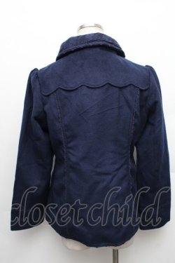 画像2: axes femme / レースカラーショートコート  紺 S-26-01-14-018-AX-CO-HR-ZS