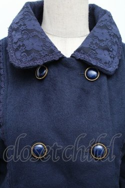 画像3: axes femme / レースカラーショートコート  紺 S-26-01-14-018-AX-CO-HR-ZS