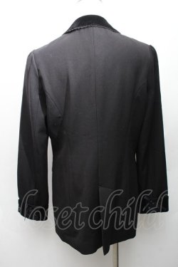 画像2: axes femme / ベロア使いロングジャケット  黒 S-26-01-14-020-AX-JA-AS-ZS