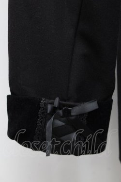 画像3: axes femme / ベロア使いロングジャケット  黒 S-26-01-14-020-AX-JA-AS-ZS