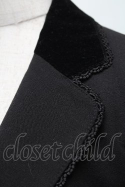 画像5: axes femme / ベロア使いロングジャケット  黒 S-26-01-14-020-AX-JA-AS-ZS