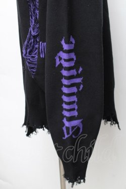 画像4: Amilige / ロゴダメージジャガードニット  黒ｘ紫 S-26-01-14-022-PU-TO-AS-ZS