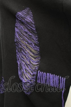 画像5: Amilige / ロゴダメージジャガードニット  黒ｘ紫 S-26-01-14-022-PU-TO-AS-ZS