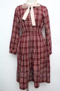 Fi.n.t / クレリックボウタイチェックワンピース  赤 S-26-01-15-044-CA-OP-AS-ZS