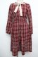 画像1: Fi.n.t / クレリックボウタイチェックワンピース  赤 S-26-01-15-044-CA-OP-AS-ZS (1)