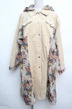 画像1: merry jenny / ジャガードフードロングジャケット  ベージュ S-26-01-15-046-LO-CO-HR-ZS