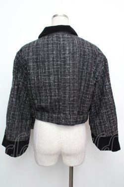 画像2: axes femme / ベルスリーブツィードジャケット  黒 S-26-01-15-052-0-JA-HR-ZS