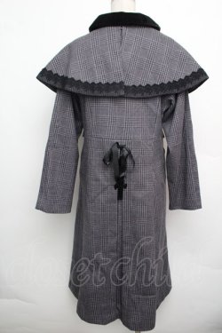 画像2: axes femme POETIQUE / ケープ付きチェック柄コート  グレー S-26-01-15-053-AX-CO-HR-ZS