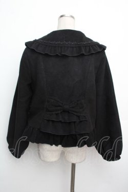 画像2: axes femme kawaii / バックフリルショートコート  黒 S-26-01-15-054-AX-CO-HR-ZS