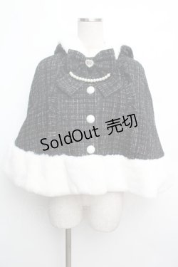 画像1: Ank Rouge / くまちゃんキラキラツイードポンチョ  黒 S-26-01-15-056-CA-CO-HR-ZT0210N