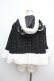 画像2: Ank Rouge / くまちゃんキラキラツイードポンチョ  黒 S-26-01-15-056-CA-CO-HR-ZS (2)