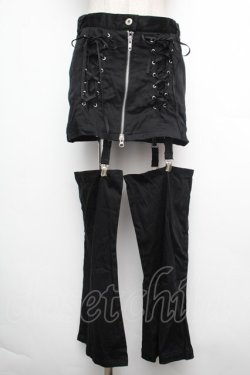 画像1: PEACE NOW / レッグカバー付きショートパンツ  黒 S-26-01-15-058-PU-PA-AS-ZS