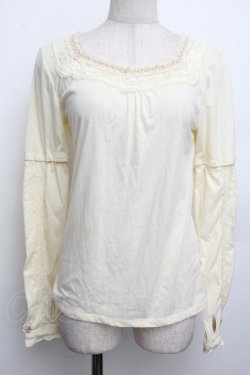 画像1: axes femme / レース配色Tシャツ  オフ S-26-01-15-009-AX-TO-AS-ZS