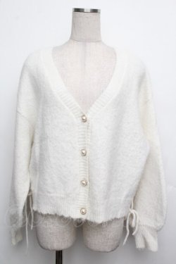 画像1: axes femme / サイド編み上げニットカーデ  白 S-26-01-15-010-AX-TO-HR-ZS