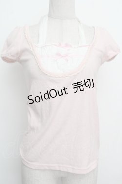 画像1: LIZ LISA / レース切替カットソー  ピンク S-26-01-15-015-LO-TO-AS-ZS