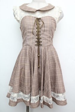 画像1: LIZ LISA / グレンチェックワンピース  ブラウン S-26-01-15-020-LO-OP-AS-ZS