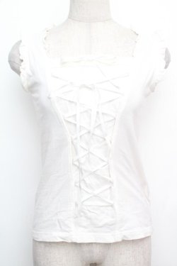 画像1: PEACE NOW / レースアップタンクトップ  白 S-26-01-15-027-PU-TO-AS-ZS