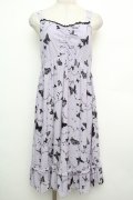 axes femme / バタフライチュールノースリーブワンピース  ラベンダー S-26-01-15-033-AX-OP-AS-ZS