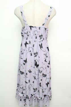 画像2: axes femme / バタフライチュールノースリーブワンピース  ラベンダー S-26-01-15-033-AX-OP-AS-ZS