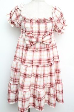 画像1: LIZ LISA / チェックワンピース  白ｘピンク S-26-01-15-037-LO-OP-AS-ZS
