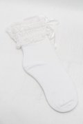 axes femme / ハシゴレースｘリボンソックス  白 S-26-01-16-005-AX-ZA-HR-ZS