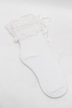 画像1: axes femme / ハシゴレースｘリボンソックス  白 S-26-01-16-005-AX-ZA-HR-ZS