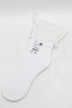 画像2: axes femme / ハシゴレースｘリボンソックス  白 S-26-01-16-005-AX-ZA-HR-ZS