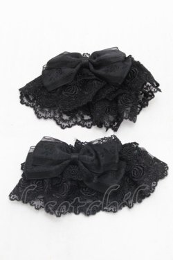 画像1: ATELIER PIERROT / オリジナルレースお袖とめ  黒 S-26-01-16-015-EL-ZA-AS-ZS