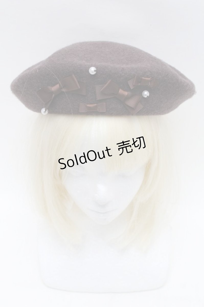 画像2: m petit by misako / AMミニリボンバスクベレー  ブラウン S-26-01-16-035-LO-AC-HR-ZT208 (2)