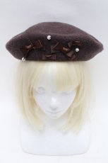 画像2: m petit by misako / AMミニリボンバスクベレー  ブラウン S-26-01-16-035-LO-AC-HR-ZT208 (2)