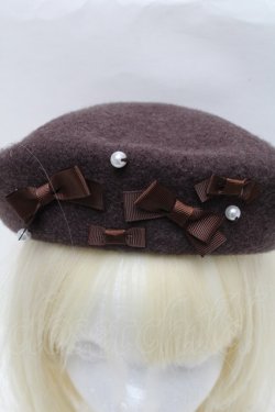 画像3: m petit by misako / AMミニリボンバスクベレー  ブラウン S-26-01-16-035-LO-AC-HR-ZS