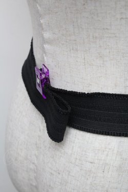 画像3: axes femme / ビジューモチーフゴムベルト  シルバー×黒 S-26-01-16-040-AX-BL-TE-ZS