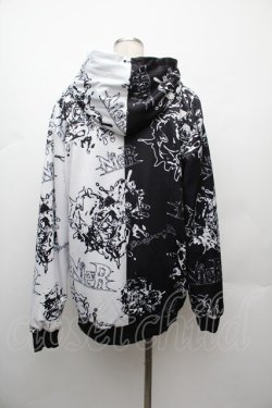 画像2: NieR / バイカラー裏起毛プルオーバー  黒ｘ白 S-26-01-17-040-EL-TO-HR-ZS