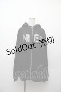 NieR Clothing / ロゴ裏起毛ZIPパーカー  黒 S-26-01-17-041-PU-TO-HR-ZS
