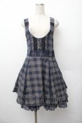 axes femme / チェック柄ジャンドレ  紺 S-26-01-17-047-AX-OP-HR-ZS