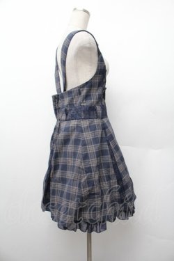 画像2: axes femme / チェック柄ジャンドレ  紺 S-26-01-17-047-AX-OP-HR-ZS