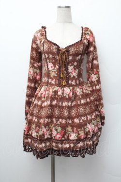 画像1: LIZ LISA / 花柄ニットチュニック  ブラウン S-26-01-17-056-LO-TO-HR-ZS