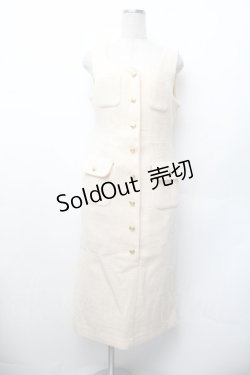 画像1: an another angelus / ゴールド釦ツイードジャンパースカート  キナリ S-26-01-17-057-CA-OP-HR-ZT0201S