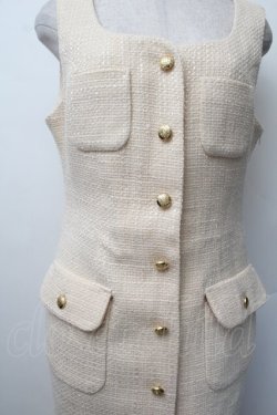 画像3: an another angelus / ゴールド釦ツイードジャンパースカート  キナリ S-26-01-17-057-CA-OP-HR-ZS